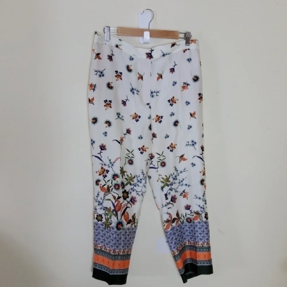 Zara Multicolor Floral Pants Size XL
